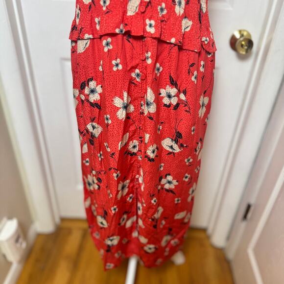 Rebecca Taylor Daniella Smocked Floral Silk Button Down Midi Dress - L - Picture 4 of 10